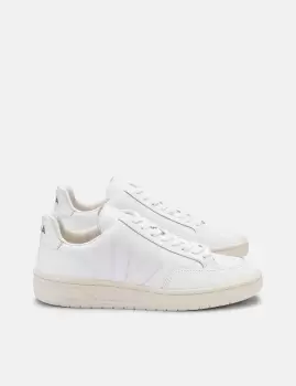 Image of Veja V-12 Leather Trainers - Extra White