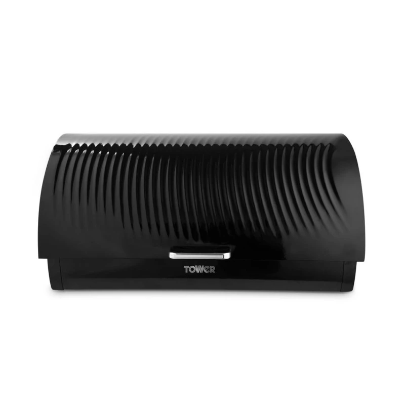 Image of Tower Sonar Bread Bin, Roll Top Design, 16L Capacity, Black T826219BLK - Tower T826219BLK