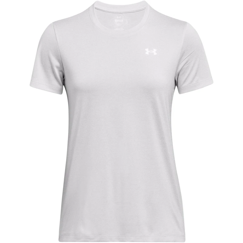 Image of Under Armour Womens Tech Twist Short Sleeve V Neck T Shirt L- Bust 38.5 - 40.5' Halo Gray White 1384230-014-L