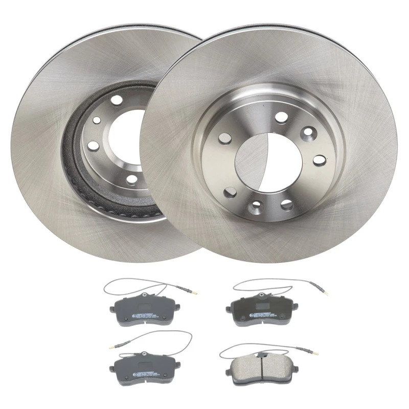 Image of RIDEX 3405B2011 Brake disc and pads set Front Axle, Brake Disc Type: internally vented, with integrated wear sensor Brake Set,disc brakes (3405)