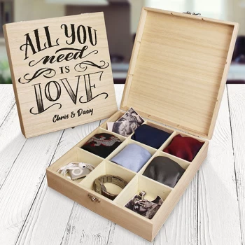 image of All You Need Is Love 9 Compartment Keepsake Box