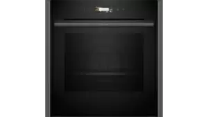 image of Neff B54CR71G0B N70 Slide and Hide Built-In Electric Single Oven Graphite Grey