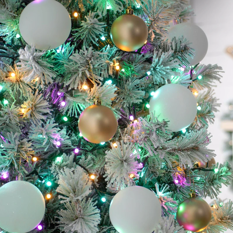 Image of Festive Indoor & Outdoor 5ft Christmas Tree Glow-Worm Lights 500 Aurora LEDs