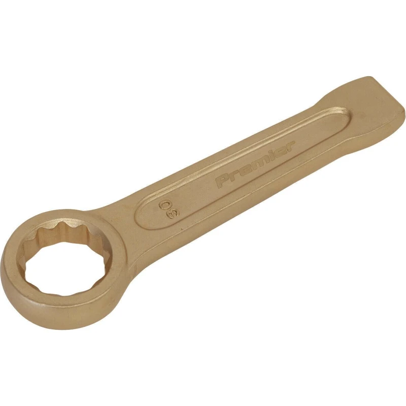 Image of Loops 30mm Ring End Slogging Spanner - Non-Sparking - Short Profile Striking End Multi