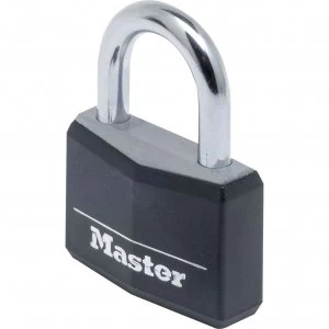 image of Masterlock Aluminium Vinyl Padlock 40mm Black Standard