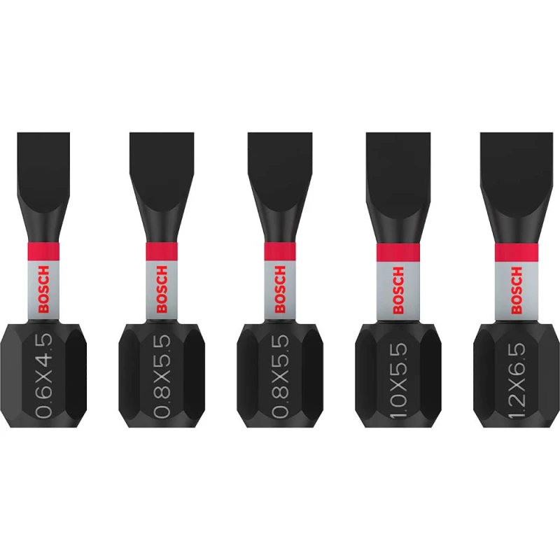 Image of Bosch PRO 5 Piece Impact Slotted Screwdriver Bit Set 2608521U60