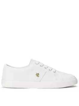 image of Lauren by Ralph Lauren Janson Ii-canvas Sneakers, White, Size Us 5, Women