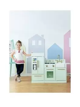 image of Teamson Kids Little Chef Chelsea Modern Play Kitchen - Mint / Gold