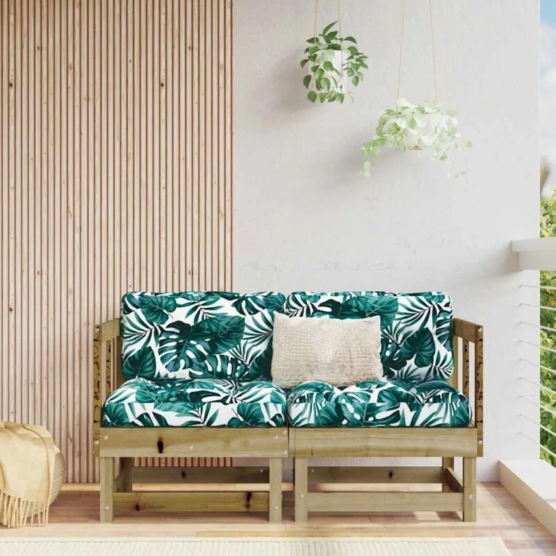 Image of VIDAXL Corner Sofas with Cushions 2 pcs Impregnated Wood Pine Vidaxl 8720845801786