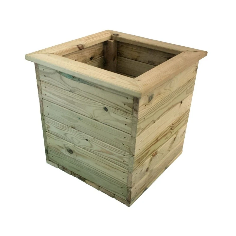 Image of Churnet Valley Garden Furniture Ltd Multi Pack of 2, Deluxe Square Planter - L47 x W47cm - Fully Assembled in Brown Size: 2 Pack Brown Unisex 2 Pack