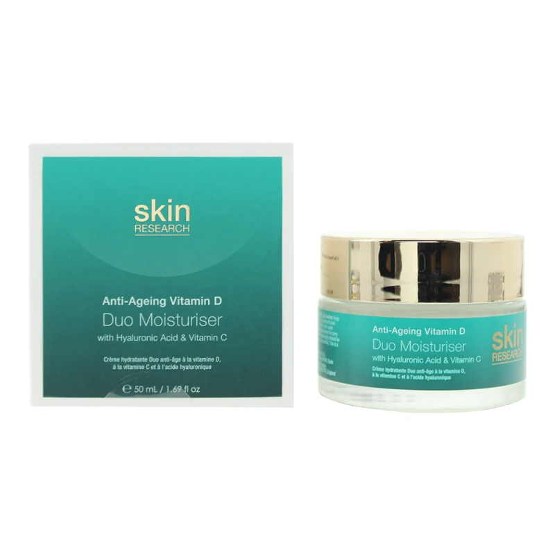 Image of Skin Research Anti Ageing Vitamin D With Hyaluronic Acid Vitamin C Duo Moisturiser 50ml