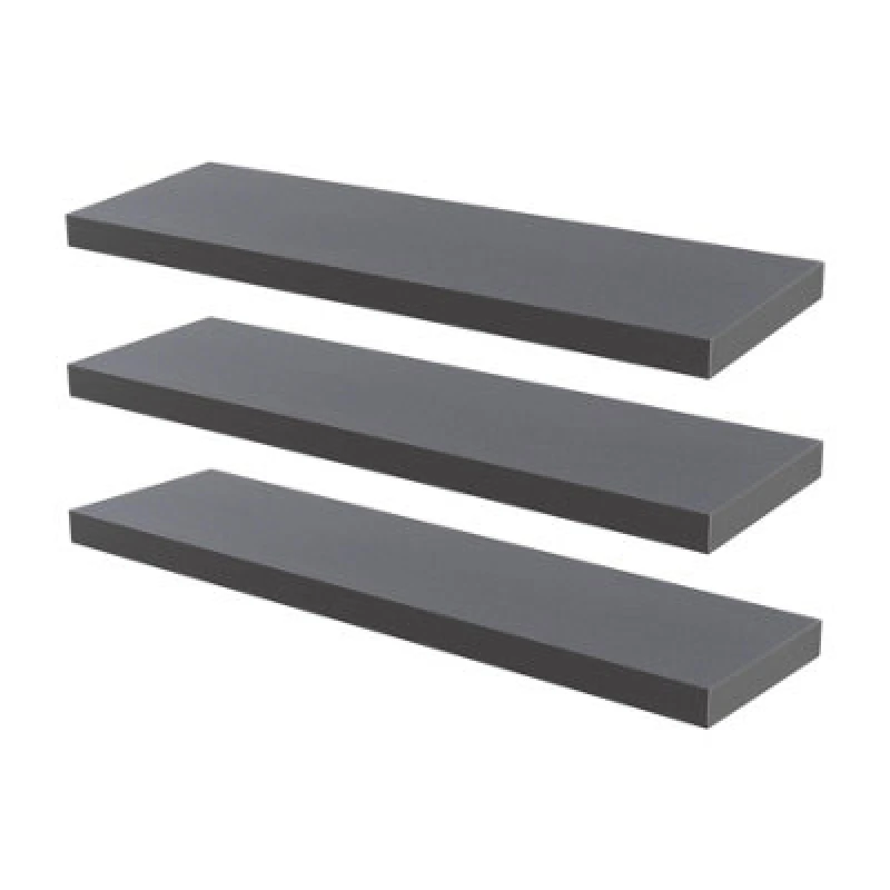 Image of Harbour Housewares Modern Floating Wall Shelves - 100Cm - Grey - Pack Of 3