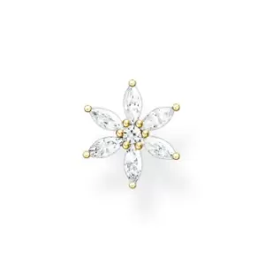 Image of THOMAS SABO Gold Plated CZ Flower Single Ear Stud