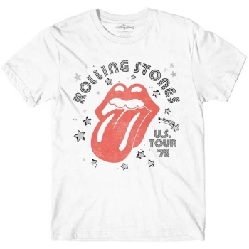 Image of The Rolling Stones - Aero Tongue Unisex Large T-Shirt - White
