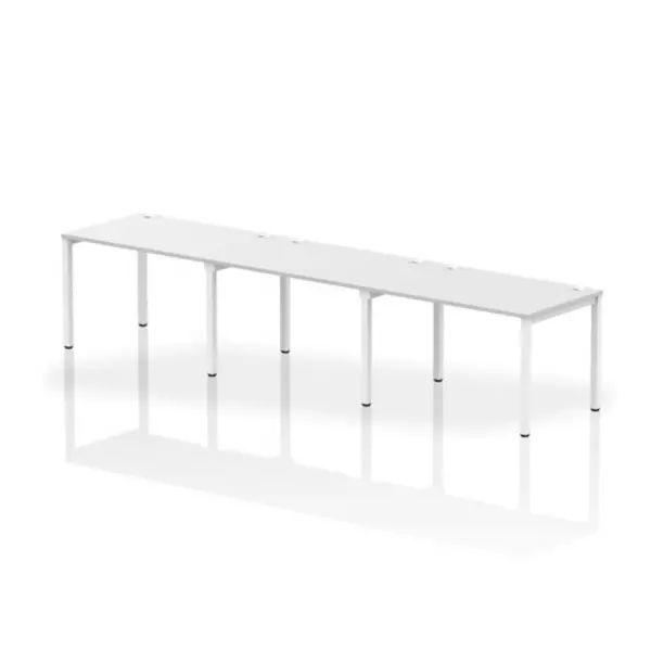 Image of Impulse Bench Single Row 3 Person 1200 White Frame Office Bench Desk White