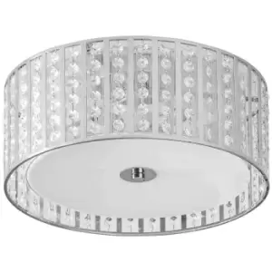 Image of HOMCOM Elegant Crystal Chandelier Ceiling Light With Double Layer Lampshade