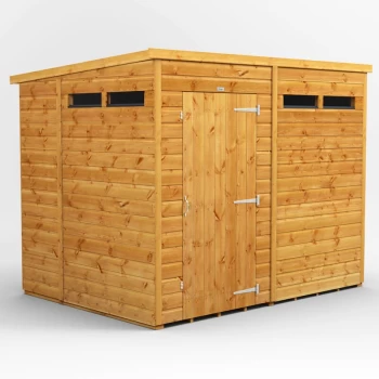 Image of 8x6 Power Pent Security Shed - Brown