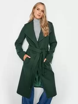 image of Long Tall Sally Long Tall Sally Green Formal Wrap Coat, Green, Size 12, Women