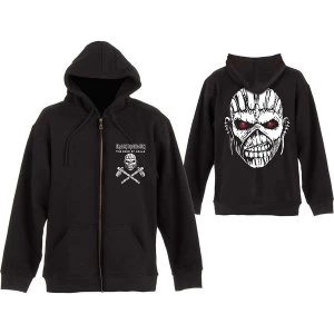 image of Iron Maiden - Eddie Axe Unisex Large Zipped Hoodie - Black