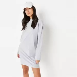 image of Missguided Ls T-Shirt Dress - Grey