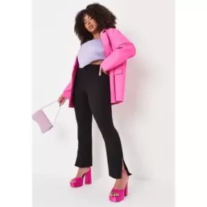 Image of Missguided Outside Split Hem Slim Leg - Black