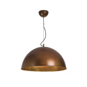 Image of Koilani Dome Ceiling Pendant 1 Light Metal Copper Rusty