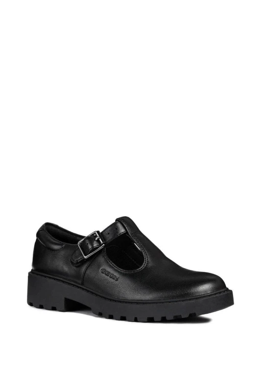 Image of Geox Girl's 'J Casey Girl' BTS in Black Size: Infant 12.5 Black Female Infant 12.5