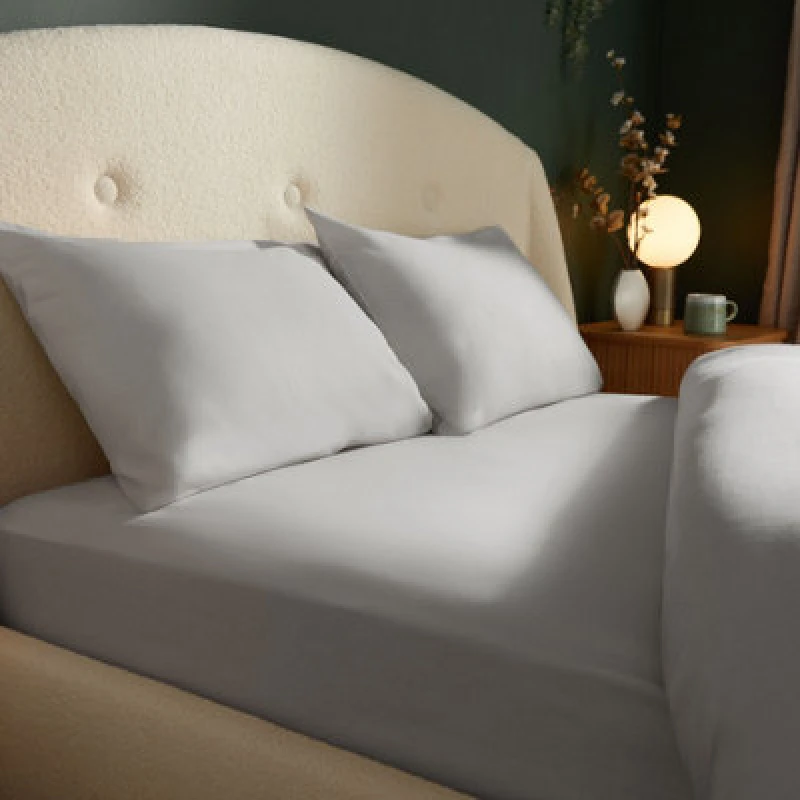 Image of Silentnight Brushed Cotton Fitted Sheet - Silver