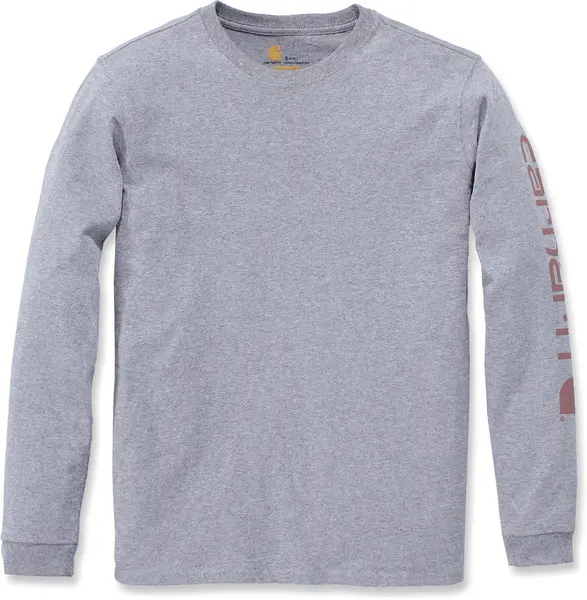 Image of Carhartt Workwear Logo Ladies Long Sleeve Shirt, grey, Size XS for Women