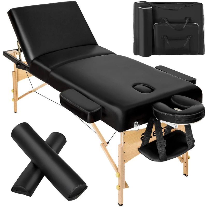 Image of tectake 3 Zone Massage Table Set Somwang in Black Unisex