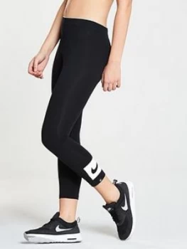 image of Nike Sportswear Box Swoosh Capri Legging Black Size M Women