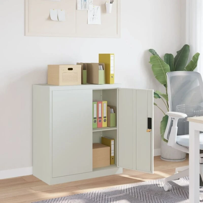 Image of Vidaxl File Cabinet Light Grey 79X40X90 Cm Steel, Grey 339733