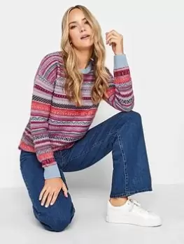 Image of Long Tall Sally Long Tall Sally Fairisle Jumper, Red, Size 18-20, Women