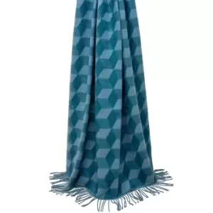 Image of Riva Home Aspect Geometric Throw (130 x 180 cm) (Teal)