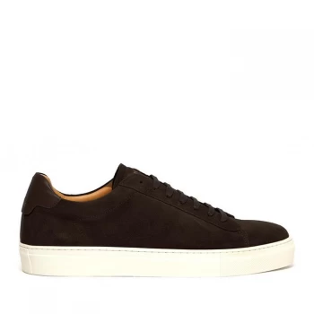 Image of Reiss Finly Low Top Suede Trainers - Dark Brown