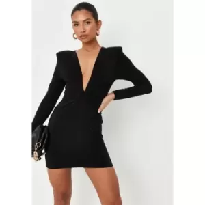 image of Missguided Knot Front Mini Dress - Black