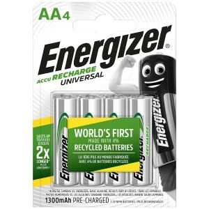 image of Energizer 1300 Rechargeable AA Battery - 4 Pack