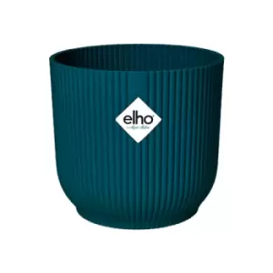 image of Elho Vibes Fold 14cm Round Plastic Indoor Plant Pot - Deep Blue