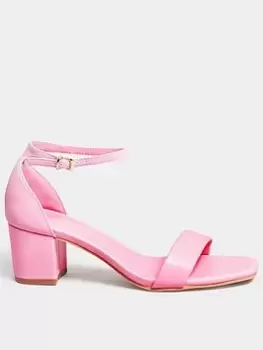 image of Long Tall Sally Block Heel Sandal Pink Pu, Pink, Size 10, Women