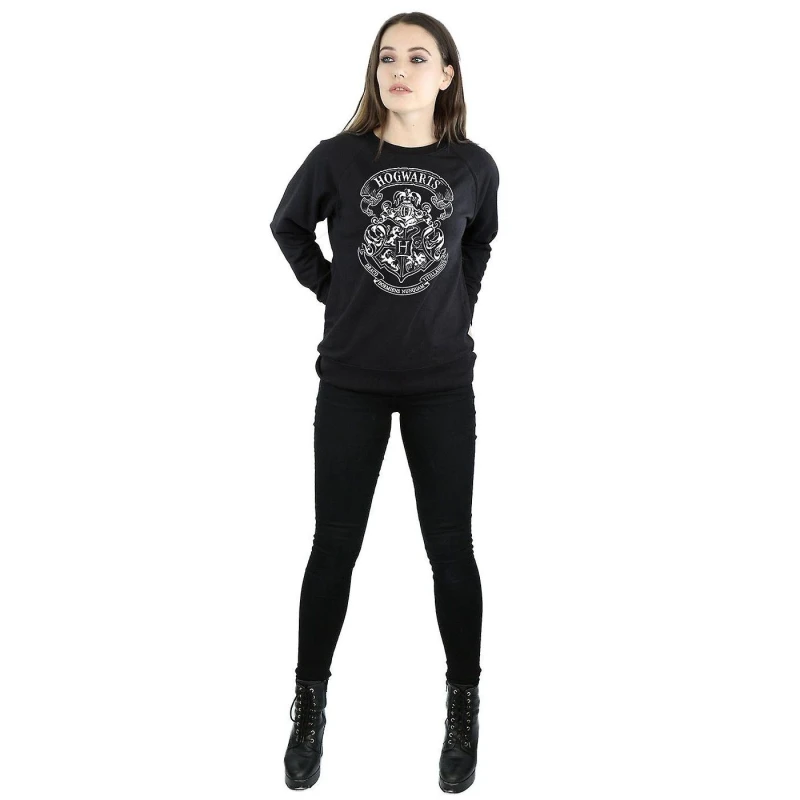 Image of Harry Potter Hogwarts Crest Sweatshirt Black female