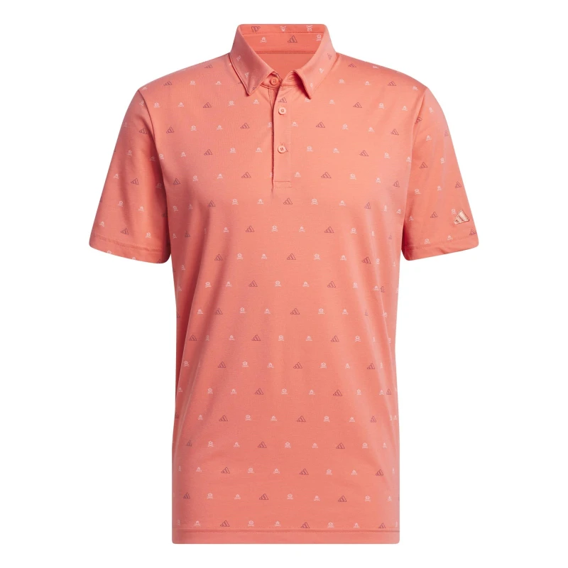 Image of adidas Go-To Mini-Crest Print Polo Shirt Mens - Red Red XL