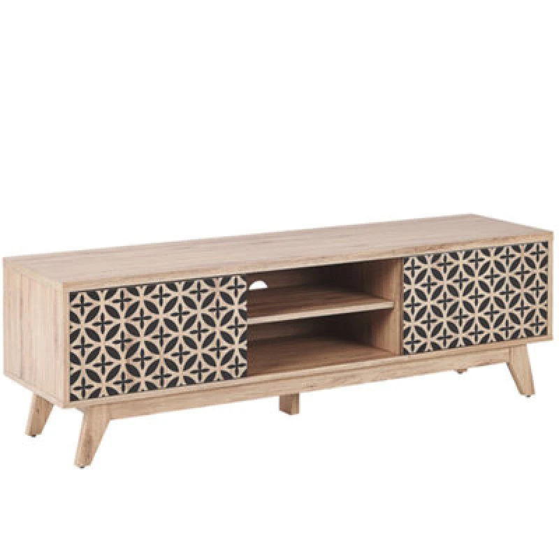 Image of Beliani TV Stand Prescot Light Brown