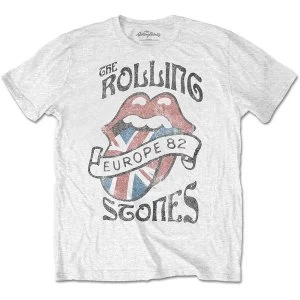 Image of The Rolling Stones - Europe 82 Unisex Large T-Shirt - White