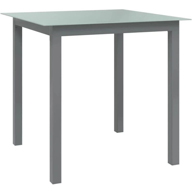 Image of VIDAXL Garden Table Light Grey 80x80x74cm Aluminium and Glass Vidaxl 8720286108505