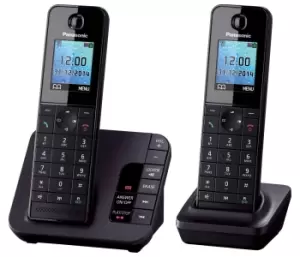 image of Panasonic KX-TGH222 Cordless Phone, Twin Handset with Answer Machine