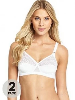 Image of Playtex Lace Soft Cup Bras (2 Pack), White/Nude, Size 42, Women