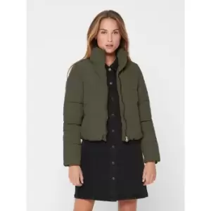 Image of Short Puffer Jacket with High-Neck