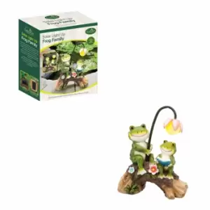 Image of Gardenkraft Family Frog Reading Under Solar Fairy Flower