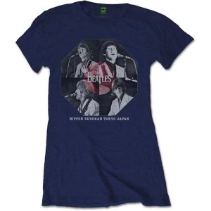 Image of The Beatles - Budokan Octagon Womens Large T-Shirt - Navy Blue