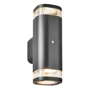 Image of Zink EOS Outdoor Up and Down Wall Light with Dusk til Dawn Sensor Black